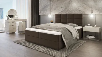 Obrázek produktu pro Kontinentální postel GIRA - 200x200, hnědá