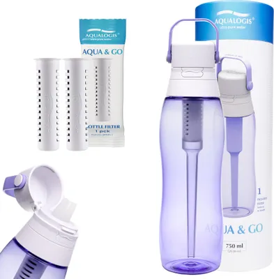 Produktbild von Aqualogis Filterflasche lavendel 750 ml + 2 Filters