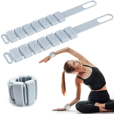 Produktbild von Verstellbare Handgelenk- und Knöchelgewichte, 2er-Set, weiches Silikon, waschbar, für Yoga, Pilates, Walking, Krafttraining und Rehabilitation