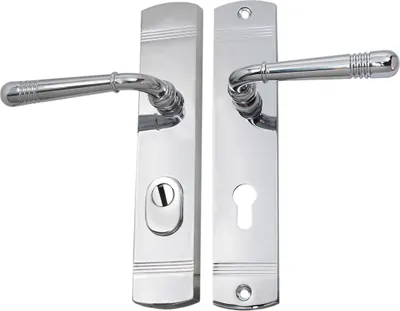 Produktbild von Wohnungstür Schutzbeschlag Helena LS Chrom WE 72 mm Dr-Dr mit ZA Türdrücker