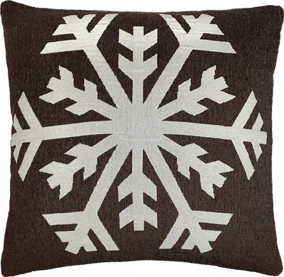 Produktbild von Kissenhülle Weihnachten mit Schneeflocke Motiv 50x50 cm in Braun