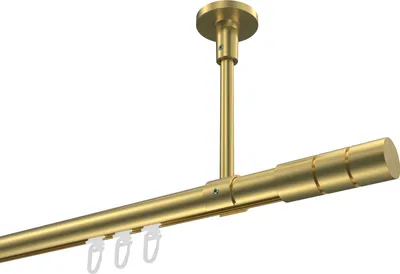Produktbild von Interdeco Innenlaufstange / Gardinenstange mit Innenlauf Messing-Optik, Typ Sonette Elanto (Rillenzylinder) Deckenmontage, 20 mm Ø 1-läufig, 520 cm