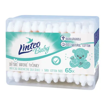 Produktbild von Papier-Wattestäbchen 100% natürlich Linteo 65 Stück in Box