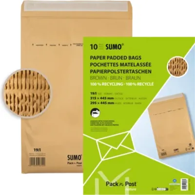 Produktbild von Papierpolstertasche 1519, 295 x 445 mm, braun, 1 Packung = 10 Stück