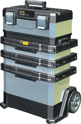 A multi-level rolling tool chest with drawers and a top box, shown against a white background.