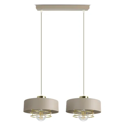 Zdjęcie produktu dla Lampa Sufitowa Wisząca Żyrandol Beżowa ECRU Złoto 2xE27 LED 760-BZ2