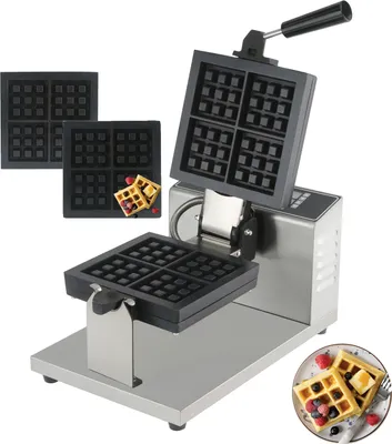 Zdjęcie produktu dla CUKUS Gofrownica cyfrowa komercyjna obrotowa do robienia 4 gofrów 1750W FY-F25-D