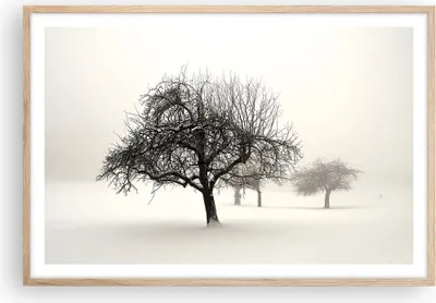Produktbild von Gerahmtes Poster - Rahmen in heller Eiche - Bäume Schnee Nebel - 91,5x61 cm - Wand Bild - Wanddeko - Wandbilder - Wandposter - Bilderrahmen - Bilder - Kunstdruck - Wandbild - P2NAA91x61-4136