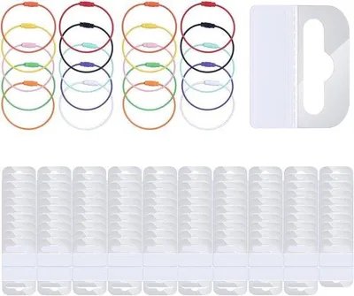 Obrázek produktu pro Držák na karty s kroužky a samolepicími okraji, 200 kusů, nerezová ocel