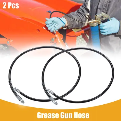 Image de 2pcs Tuyau Flexible De Pistolet À Graisse Universel De 39 Pouces 1/8" Npt - Métal Noir