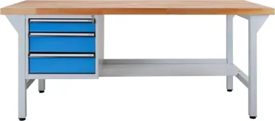 Produktbild von Werkbank PROFI 2000, 3 Schubladen, Lichtgrau, Höhe 850 mm