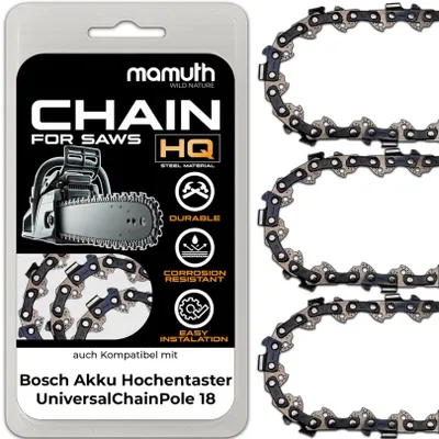 Image de 3 chaînes de scie 20 cm 1,1 mm 3/8" 33TG pour élagueur à perche Bosch UniversalChainPole 18