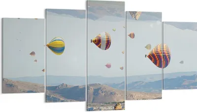 Produktbild von Bild auf Leinwand - Leinwandbild - 5 Teile - Surrealismus Flug Luftballons - 160x85cm - Wand Bild - Wanddeko - Wandbilder - Leinwanddruck - Bilder - Wanddekoration - Leinwand bilder - EA160x85-4454