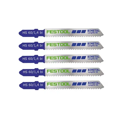 Produktbild von Festool Stichsägeblatt HS 60/1,4 BI VA 5 Stichsäge Pendelstichsäge 5 Stk 490181