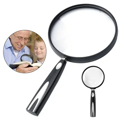 Produktbild von Große Leselupe mit 75 mm bruchsicherer Linse, starke Vergrößerung, rutschfester Griff, ideal für Erwachsene, Senioren & Kinder