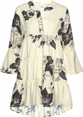 Produktbild von LASCANA Blusenkleid creme-schwarz Größe 40/42