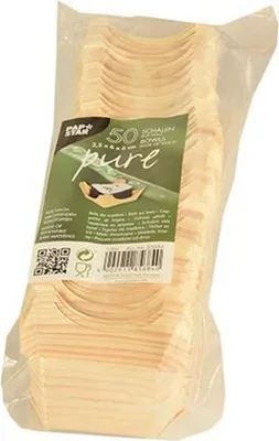 Produktbild von Papstar 85684, Schüssel, Quadratisch, Holz, Natürlich/Natur, Einfarbig, 50 Stück(e)