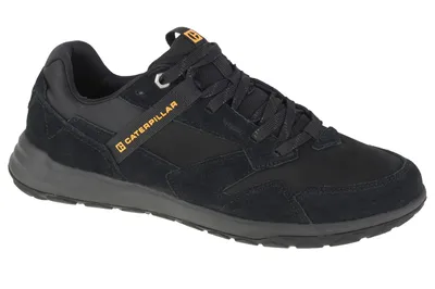 Produktbild von Caterpillar Quest Runner P110713 Herren Sneaker Schwarz Größe 44 – Leder-Schnürschuhe mit Wildleder, Meshfutter und robuster Gummisohle für Freizeit