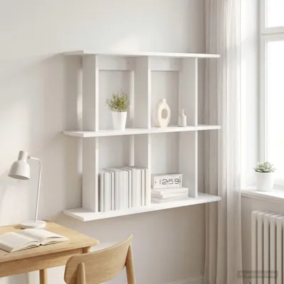 Obrázok produktu pre Maison Exclusive – Nástenná polica, biela, 100 x 20 x 75 cm, drevotrieska