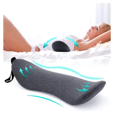 Produktbild von Orthopädisches Lendenkissen aus Memory-Schaum zur Linderung von Rückenschmerzen im Lendenbereich für Bett, Sofa, Auto und Bürostuhl