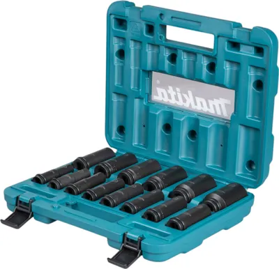 Immagine prodotto di Makita E-16586, Set di chiavi a bussola, nero, verde, 14 teste, 1/2", metrico, 10,11,12,13,14,16,17,19,21,22,24,27,30,32 mm