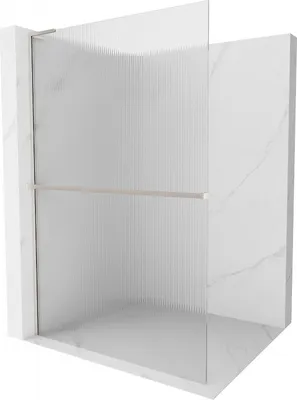 Produktbild von Mexen Kioto+ L Duschwand mit Regalet Walk-in 100 x 200 cm, matt, gebürsteter Nickel - 800-100-123-97-09