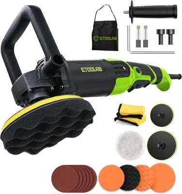 Produktbild von ETOOLAB-Upgrade-Autopoliermaschine [2025 verbessert] 1300 W, 7 variable Geschwindigkeit, 22-Stück-Set 152/178 mm Padboot
