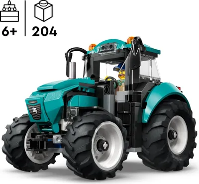 Produktbild von LEGO City Traktor - Spielzeug Bauernhof Fahrzeug Modellbau mit Bauern Minifigur - Geburtstagsgeschenk für Jungen ab 6 Jahren und Technikfans - 60498