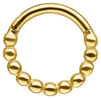 Produktbild von Wildcat Piercingringe - Ball Chain Clicker aus Chirurgenstahl 316L, Körperstelle: Ohr, Nase, Lippe, Bauchnabel, Durchmesser: 9,0mm, Gold
