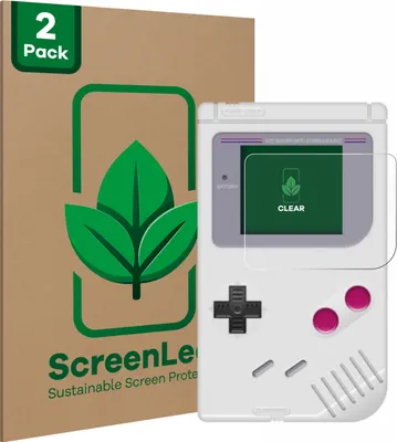 Produktbild von 2x ScreenLeaf Schutzfolie für Nintendo Gameboy (1989) nachhaltiger Displayschutz Display Schutz Folie Klar Transparent