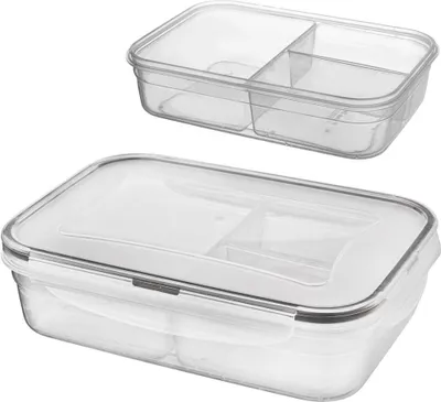 Produktbild von Orion Lunchbox | Lebensmittelbehälter mit Silikondichtung 3 Fächer aus Kunststoff luftdicht 1l