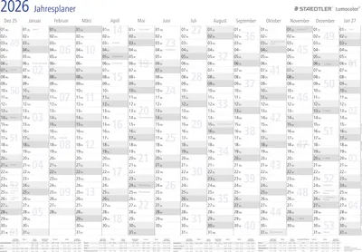 Image de STAEDTLER Jahresplaner Lumocolor year planner 2026 A1 Format