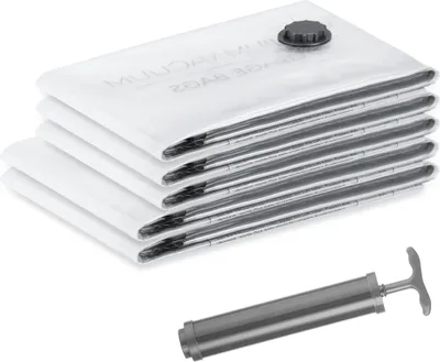 Produktbild von SilverRack Vakuumbeutel für Kleidung [5 Stück] in 2 Größen (3x Large + 2x XL) - BPA Frei - Vakuumierbeutel Kleidung, Kissen, Bettdecken und Jacken
