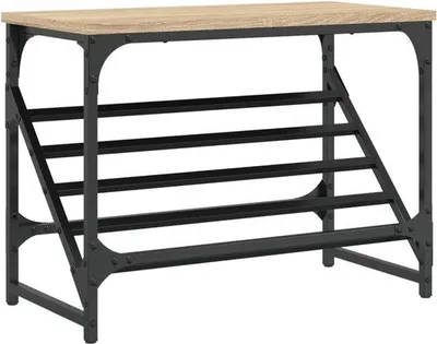 Produktbild von Schuhrek 60x30x45 cm - Holzschuhrek in Sonoma Eichenfarbe