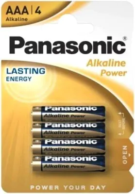 Obrázek produktu pro Alkalické baterie Panasonic Power AAA - Blistr 4 ks. (č.54)