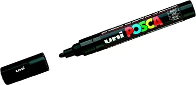 Zdjęcie produktu dla POSCA - POSCA PC5M M POCA PC5M Black | 1 sztuka | 6 sztuk