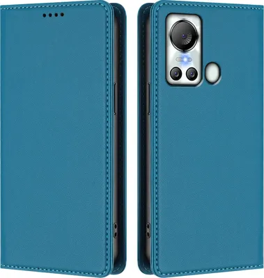 Produktbild von Handyhülle für itel S18/itel Vision 5, Kunstleder Klapphülle Stoßfeste Magnetische Hülle mit Ständer Blau