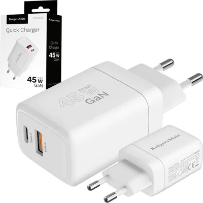 Produktbild von GAN 45W Power Delivery Quick Charge Kruger&Matz Schnellladegerät