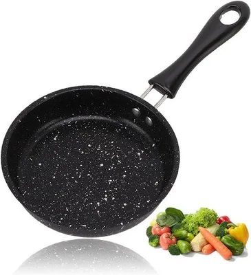 Image de Poêle antiadhésive en acier inoxydable de 4,7 pouces - Facile à nettoyer - Convient à la cuisson sur la cuisinière