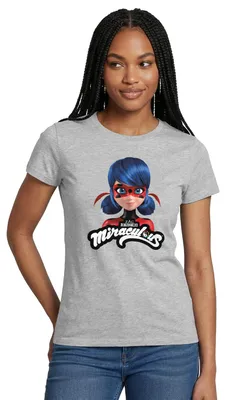 Produktbild von Spreadshirt Miraculous Ladybug Mit Logo Frauen T-Shirt, S, Grau meliert