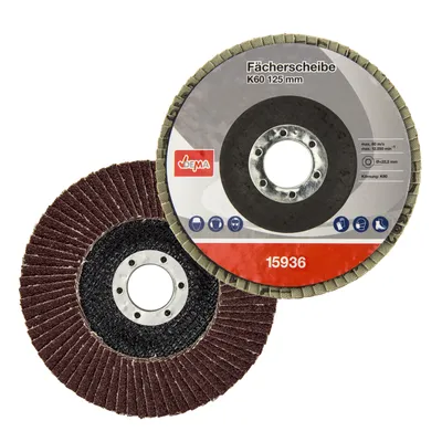 Produktbild von Fächerscheibe 125 mm K60 für Metall und Holz, gerade, 22,2 mm Aufnahme für Winkelschleifer