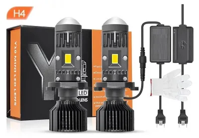 Obrázok produktu pre Sada 2 LED žiaroviek s lupou, Y10 H4, 200 %, 60 W, 6400 lm, 6000 K, 360°, bezchybná kompatibilita s CAN-Bus – 12 V
