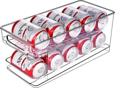Produktbild von Famanu Getränkedosen-Organizer - Kühlschrank-Organizer für 10 Dosen - Transparent