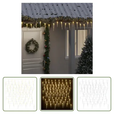 Zdjęcie produktu dla The Living Store Łańcuch świetlny Icicle 100 LED ciepły biały 10 m akryl PVC