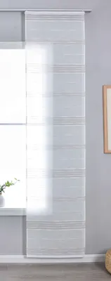 Schiebegardine mit Paneelwagen, 245x60 cm, Leinenbindung, taupe