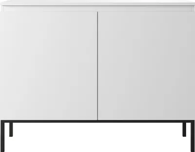 Produktbild von Selsey Sideboard Bemmi - Kommode 2-türig, Weiß mit schwarzen Beinen, 100 cm