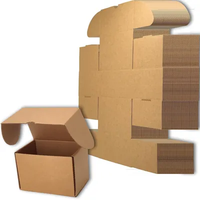 Image de Petites boîtes d'expédition de 200 x 150 x 150 mm - Cartons bruns pour l'expédition et l'emballage (lot de 25)