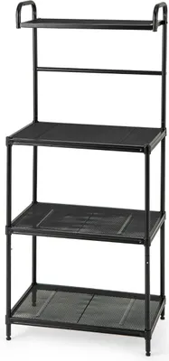 Immagine prodotto di Scaffale da cucina in metallo a 4 ripiani con ripiani regolabili, nero