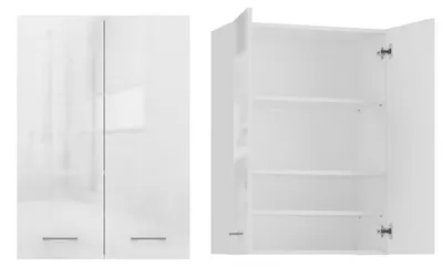 Produktbild von Topeshop POLA MINI DD BPOŁ, Weiß, Wand-montiert, 4 Regale, 2 Tür(en), Partikelbord, Glänzend