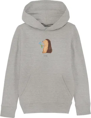 Produktbild von Mr. & Mrs. Panda Kinderpullover Igel Blumen 9-11 Jahre (134/146) - Heather Grey - Geschenk, Krankenhaus, Sweat-Hoodie, Krankheit, Kinderbekleidung, Pullover, Besuch